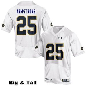 Notre Dame Fighting Irish Men's Jafar Armstrong #25 White Under Armour Authentic Stitched Big & Tall College NCAA Football Jersey RJO8199FN